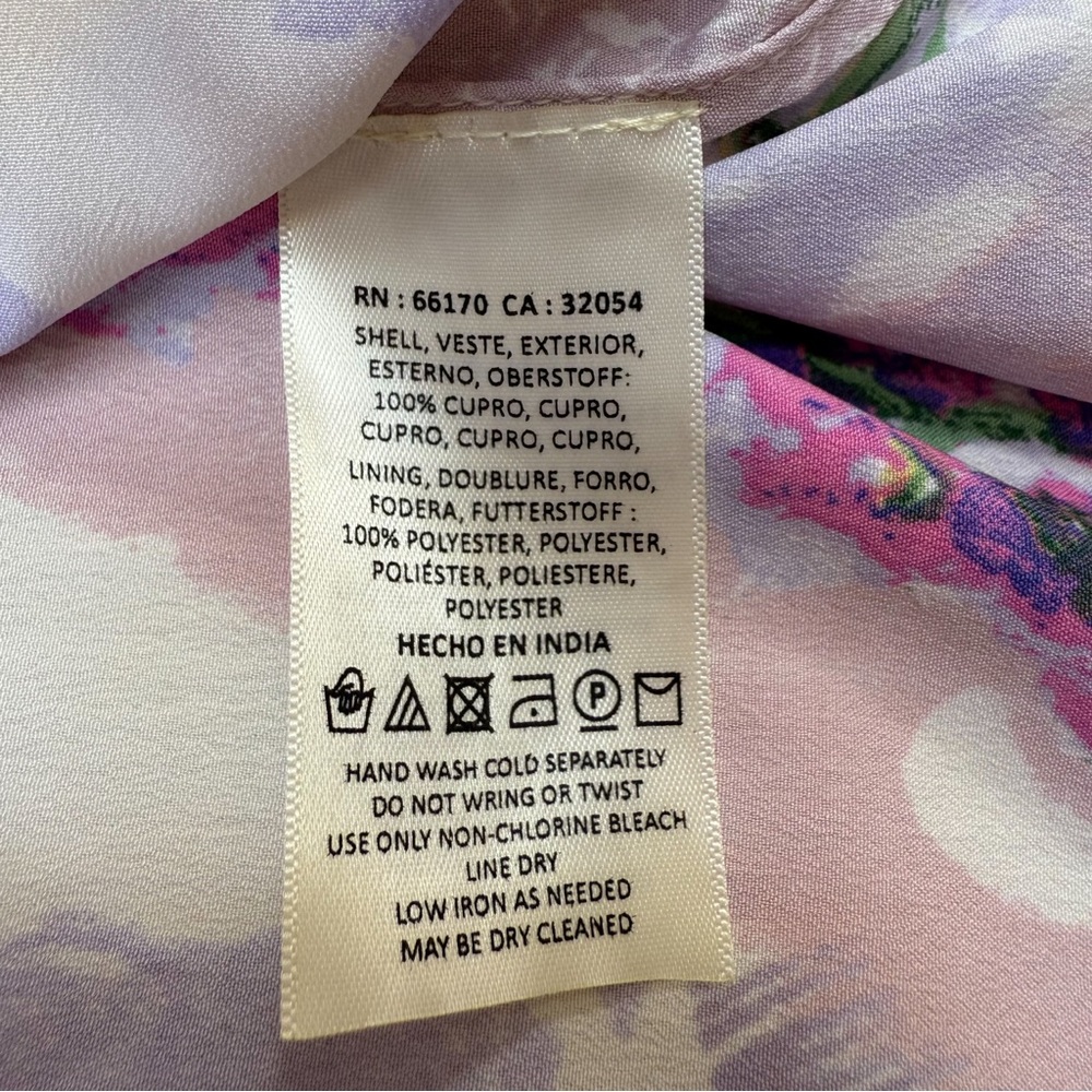 Anthropologie HD in Paris Floral Ombre Dress in Yellow, Pink, White, 8. - Picture 9 of 11
